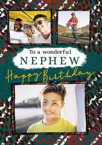 Wonderful Nephew Photo Birthday Card