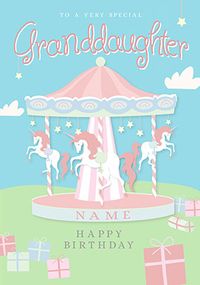 Tap to view Granddaughter Carousel Personalised Birthday Card