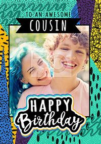 Tap to view Awesome Cousin Photo Birthday Card