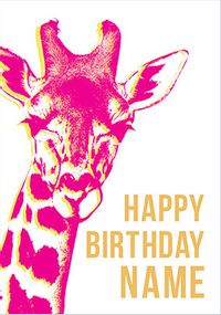 Animal Planet - Giraffe Personalised Birthday Card