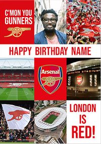 Arsenal - C'mon You Gunners Photo Birthday Card