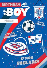 Tap to view Birthday Boy England Football Personalised Card