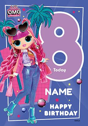 LOL OMG - 8 Today Personalised Birthday Card