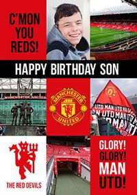 Man United - Son Photo Birthday Card