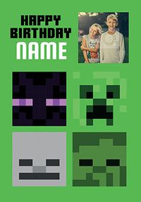 Minecraft Happy Birthday Photo Card