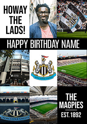 Newcastle United FC Birthday Card & Badge 