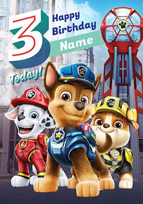 Paw Patrol Movie - 3rd Personalised Card | Funky Pigeon