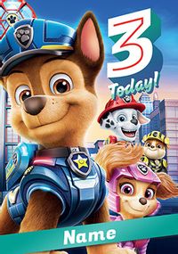Tap to view Paw Patrol Movie - 3 Today Personalised Card