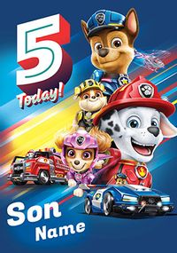 Tap to view Paw Patrol Movie -Son 5th Birthday Personalised Card
