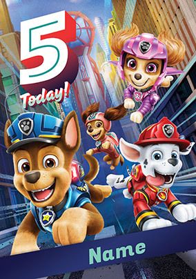 Paw Patrol Movie - 5th Birthday Personalised Card