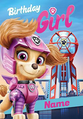 Paw Patrol Movie - Skye Personalised Birthday Card