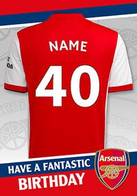Arsenal - 40th Birthday Personalised Card