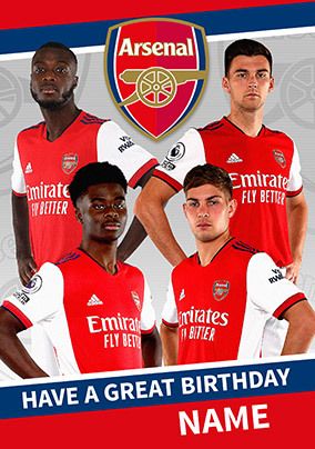 Arsenal Football Team Personalised Birthday Card