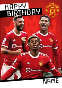 Glory Glory Man United Personalised Christmas Card | Funky Pigeon