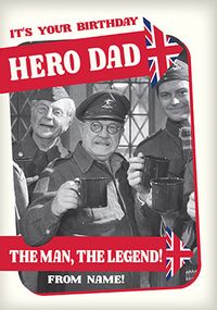 Happy Birthday Hero Dad Personalised Card