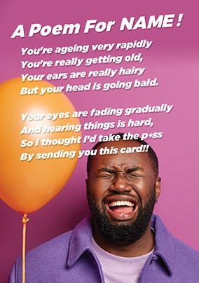Getting Old Birthday Boy poem personalised Card