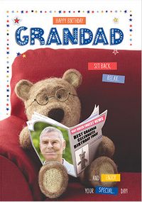 Tap to view Barley Bear - Grandad Photo Birthday Card