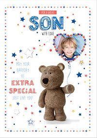 Tap to view Barley Bear - Great Son Photo Birthday Card