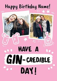 Gin-credible Photo Birthday Card