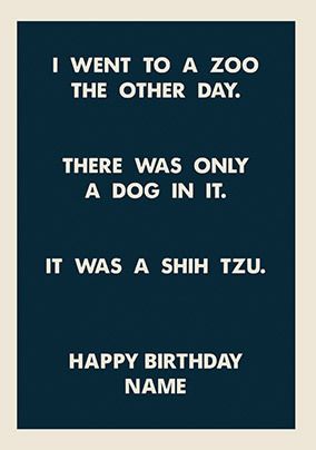 Shih Tzu Personalised Birthday Card