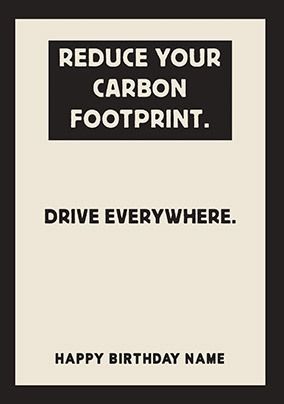 Carbon Footprint Personalised Birthday Card