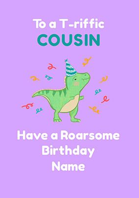 T-riffic Cousin Personalised Birthday Card
