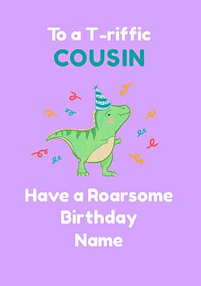T-riffic Cousin Personalised Birthday Card