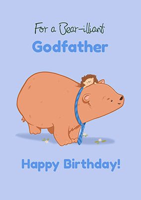 Bear-illiant Godfather Personalised Birthday Card