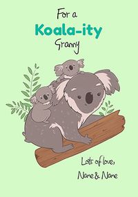 Koala-ity Granny Personalised Birthday Card