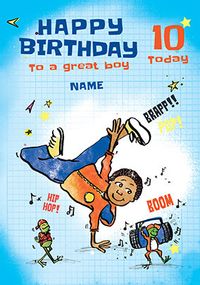10th Birthday Great Boy Personalised Card