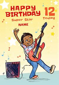 Tap to view Super Star 12th Birthday Personalised Card
