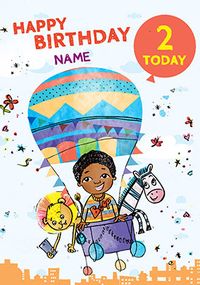 Tap to view Two Today Hot Air Balloon Personalised Birthday Card