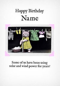 Solar And Wind Power Personalised Birthday Card