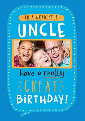 UNCLE BIRTHDAY CARD Cute Embossed Card 3 Page Insert Hope It's A Special Day