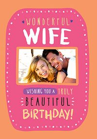 Tap to view Wife Beautiful Birthday Photo Card