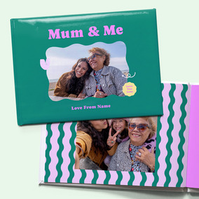 Personalised Mum Fun A4 Hard Cover Photo Book – Green & Purple Design