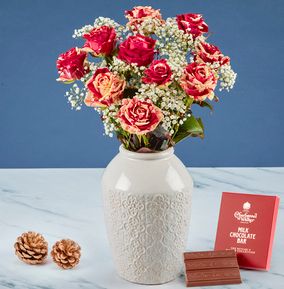 The Candy Cane Letterbox & Luxury Chocolate Bar Set