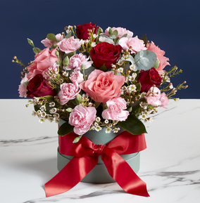 1st Birthday Pink Flowers Balloon in a Box Gift Delivered Personalised Message!