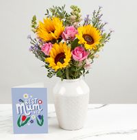 Tap to view Mum's Sunflower and Rose Bouquet