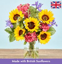 British Sunflower and Iris Bouquet
