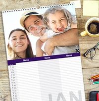 Personalised Family Calendar For Three