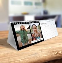 Tap to view Black Border & Personalised Photo & Text Calendar