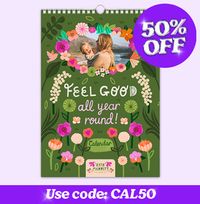 Tap to view Feel Good Floral Design Kate Merritt Personalised Photo Calendar