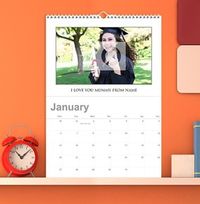 White Background Personalised Photo Calendar