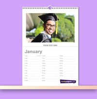 White Background Personalised Photo Calendar