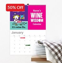 Funny Wine Themed Personalised Calendar
