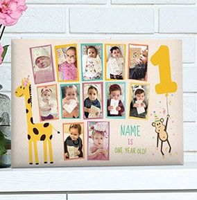 12 Month Baby Photo Canvas - Landscape