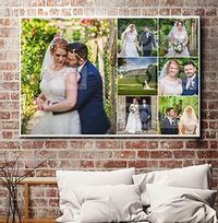 7 Photos White Border Canvas - Landscape