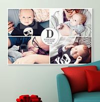 Tap to view 4 Photo Canvas Print - Landscape, White Border & Text