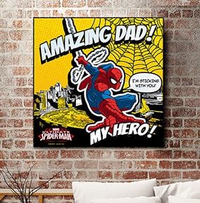 Spiderman Amazing Dad Personalised Canvas